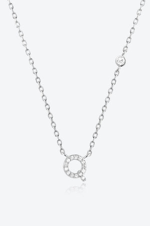 Classy Q To U Pendant 925 Sterling Silver Necklace-MXSTUDIO.COM