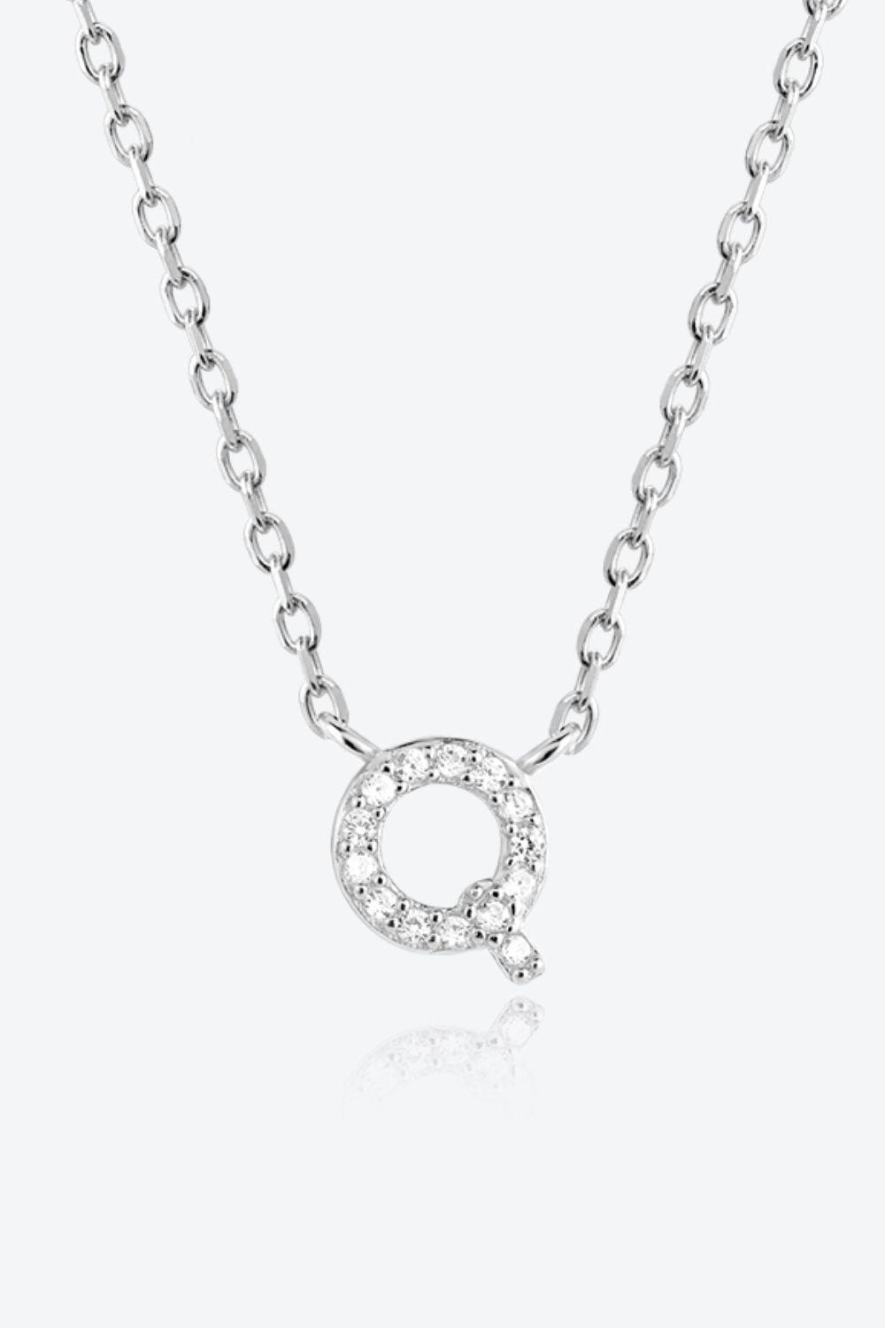 Classy Q To U Pendant 925 Sterling Silver Necklace-MXSTUDIO.COM