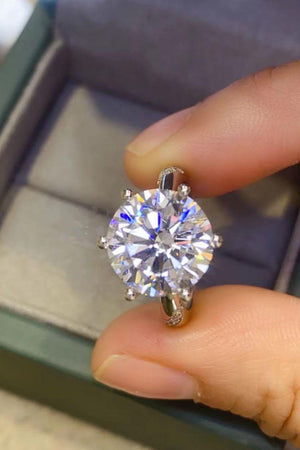 Classy Show Platinum-Plated 5 Carat Moissanite Ring - MXSTUDIO.COM