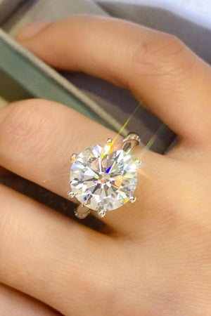 Classy Show Platinum-Plated 5 Carat Moissanite Ring - MXSTUDIO.COM