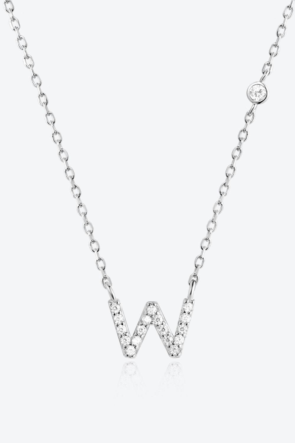 Classy V To Z Pendant 925 Sterling Silver Necklace-MXSTUDIO.COM