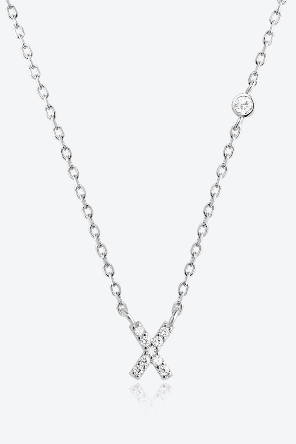 Classy V To Z Pendant 925 Sterling Silver Necklace-MXSTUDIO.COM