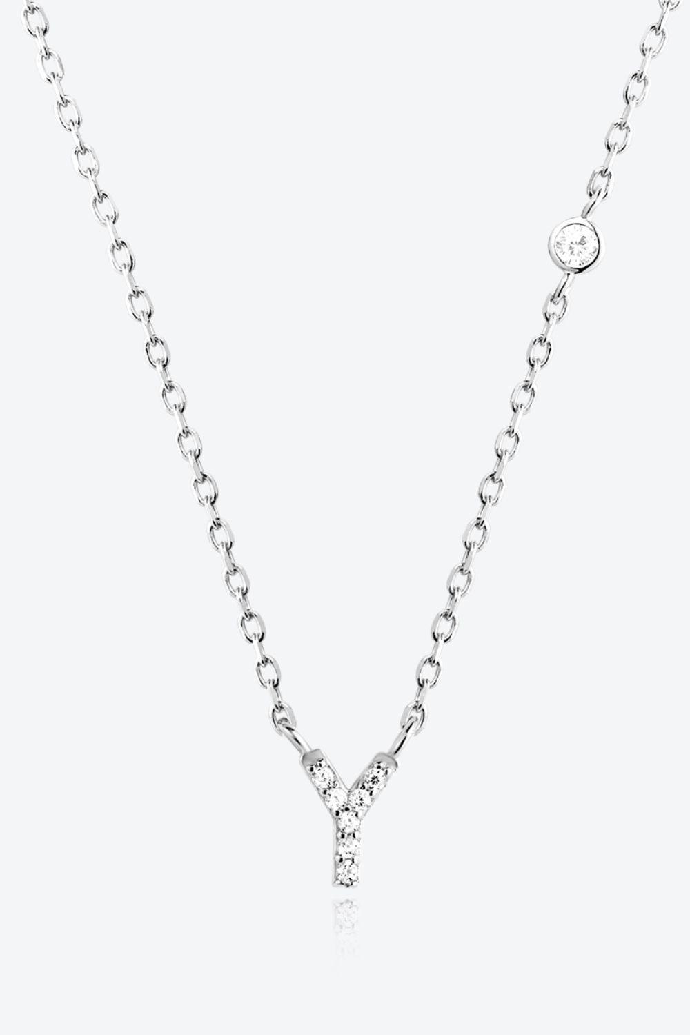 Classy V To Z Pendant 925 Sterling Silver Necklace-MXSTUDIO.COM