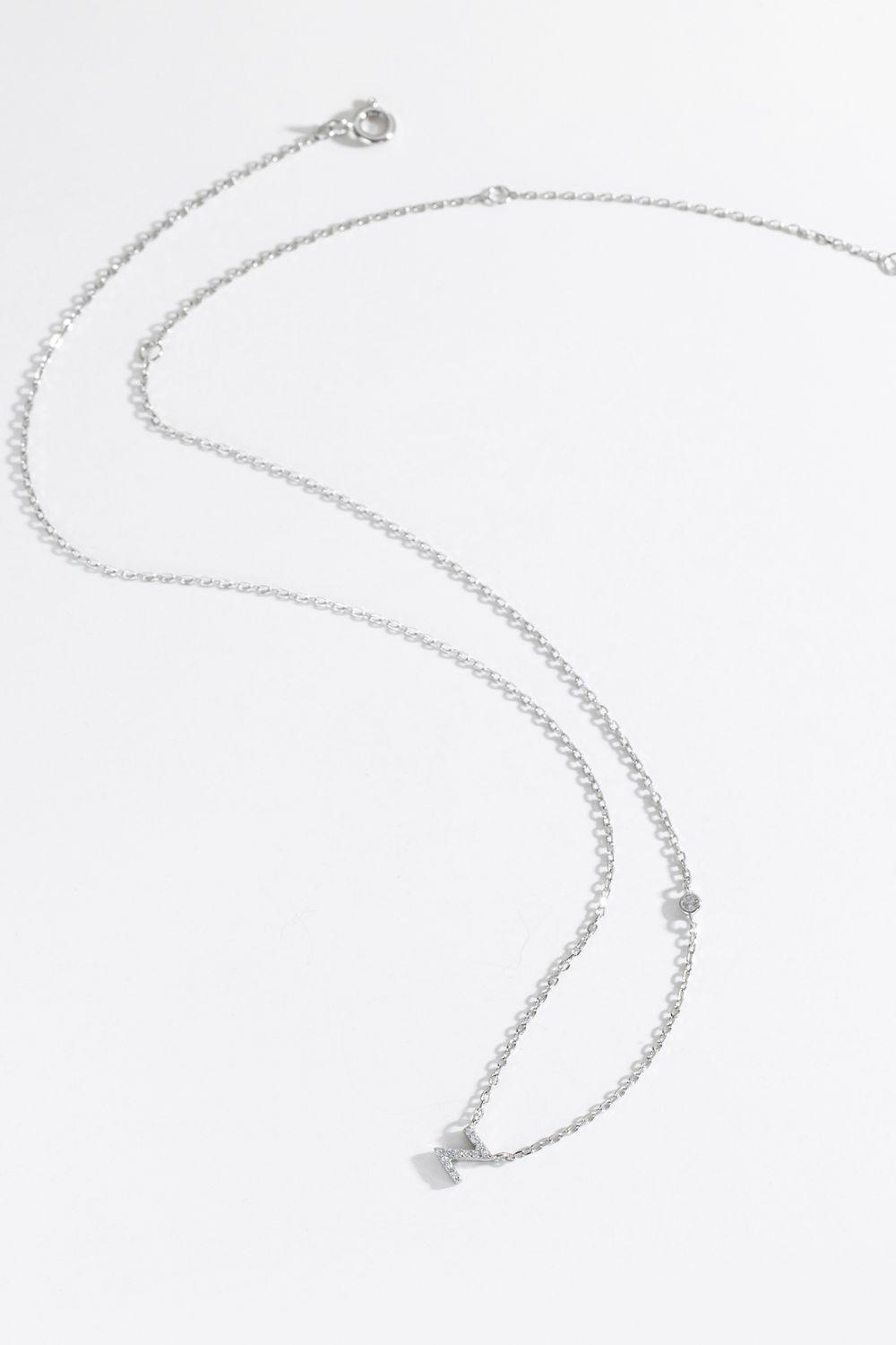 Classy V To Z Pendant 925 Sterling Silver Necklace-MXSTUDIO.COM