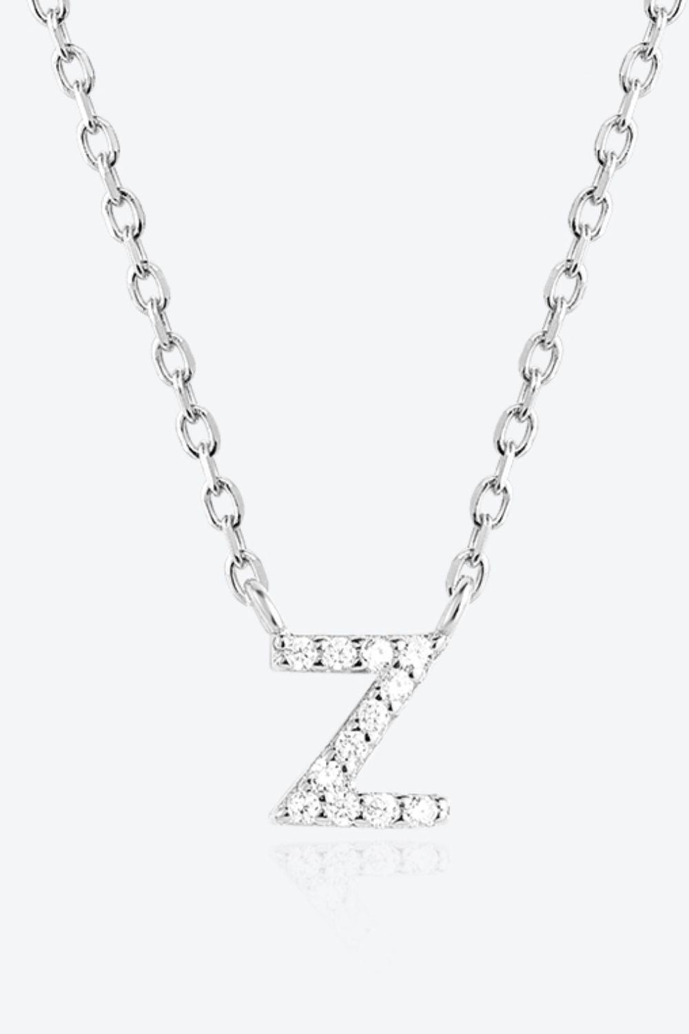 Classy V To Z Pendant 925 Sterling Silver Necklace-MXSTUDIO.COM