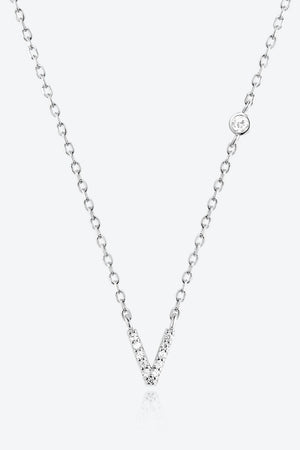 Classy V To Z Pendant 925 Sterling Silver Necklace-MXSTUDIO.COM