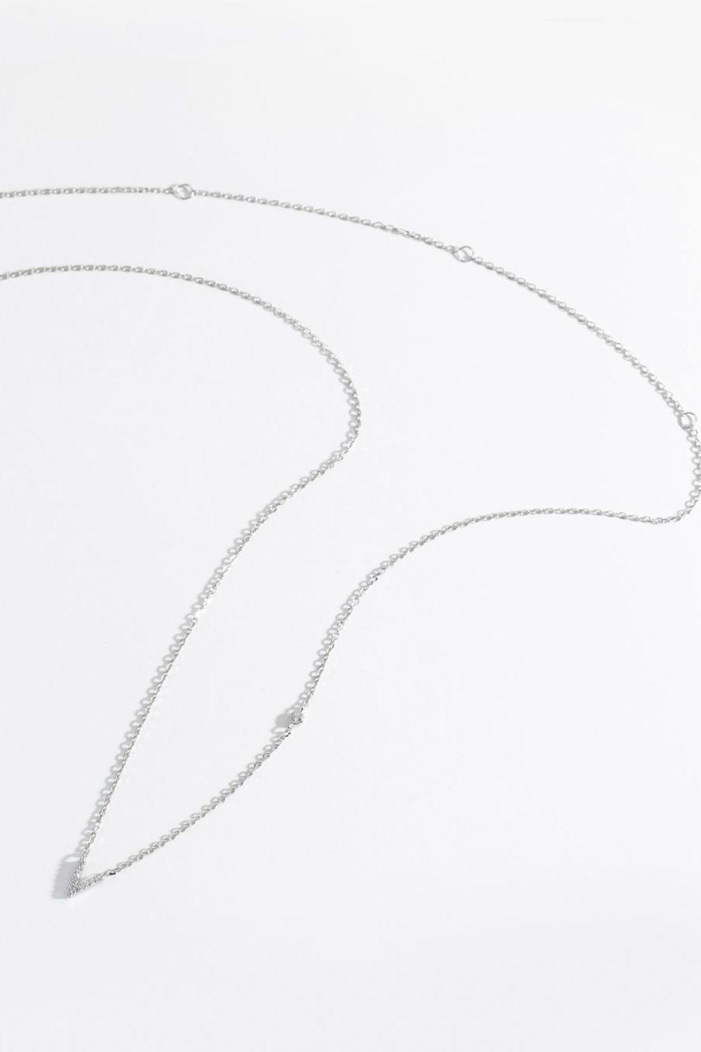 Classy V To Z Pendant 925 Sterling Silver Necklace-MXSTUDIO.COM