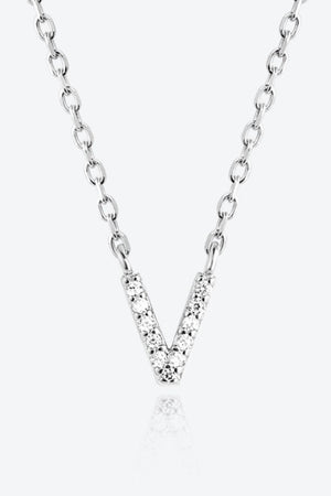 Classy V To Z Pendant 925 Sterling Silver Necklace-MXSTUDIO.COM