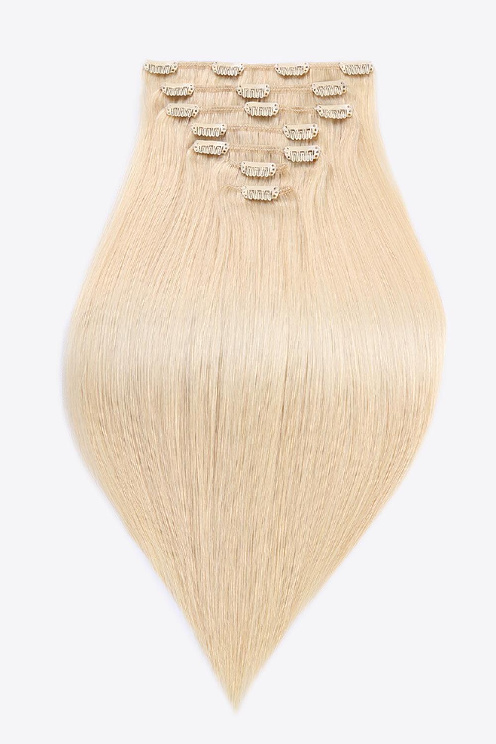 Clip-in Blonde Indian Human Hair Extension 20" - MXSTUDIO.COM