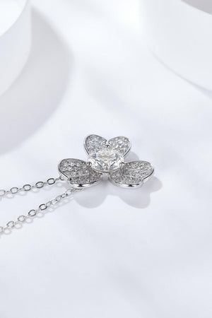 Clover Leaf Pendant Moissanite Necklace Womens - MXSTUDIO.COM