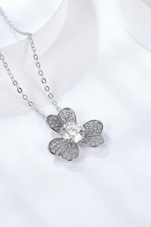 Clover Leaf Pendant Moissanite Necklace Womens - MXSTUDIO.COM