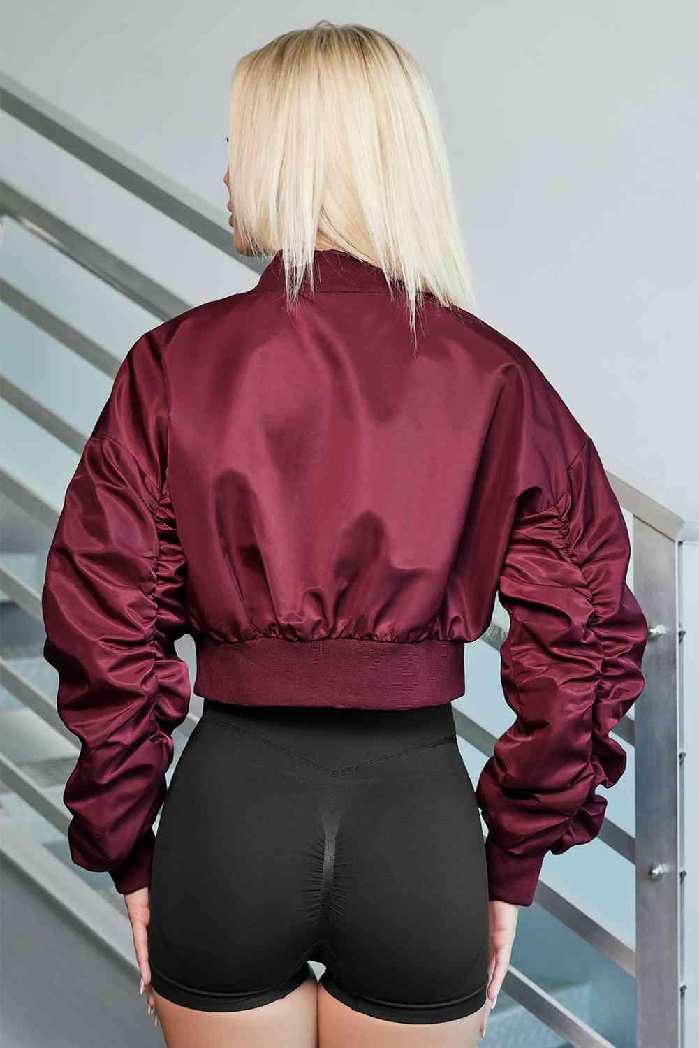 Cold Day Chic Cropped Zip Up Jacket - MXSTUDIO.COM