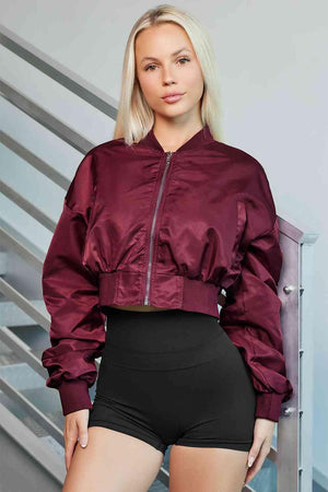 Cold Day Chic Cropped Zip Up Jacket - MXSTUDIO.COM