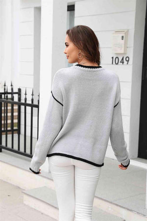 Cold Free Crew Neck Waffle-Knit Sweater - MXSTUDIO.COM