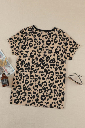 Cold-Hearted Leopard Mini T-Shirt Dress - MXSTUDIO.COM