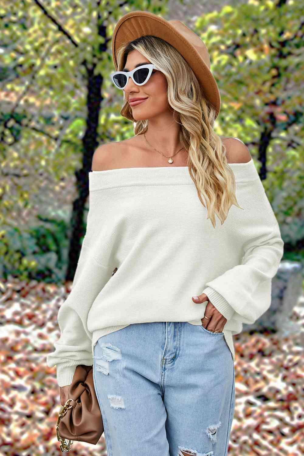 Cold Immunity Off Shoulder Sweater-MXSTUDIO.COM