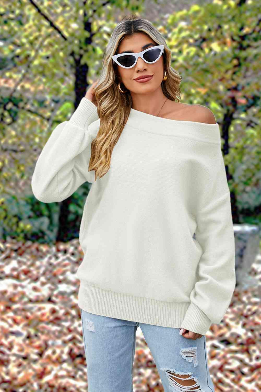 Cold Immunity Off Shoulder Sweater-MXSTUDIO.COM