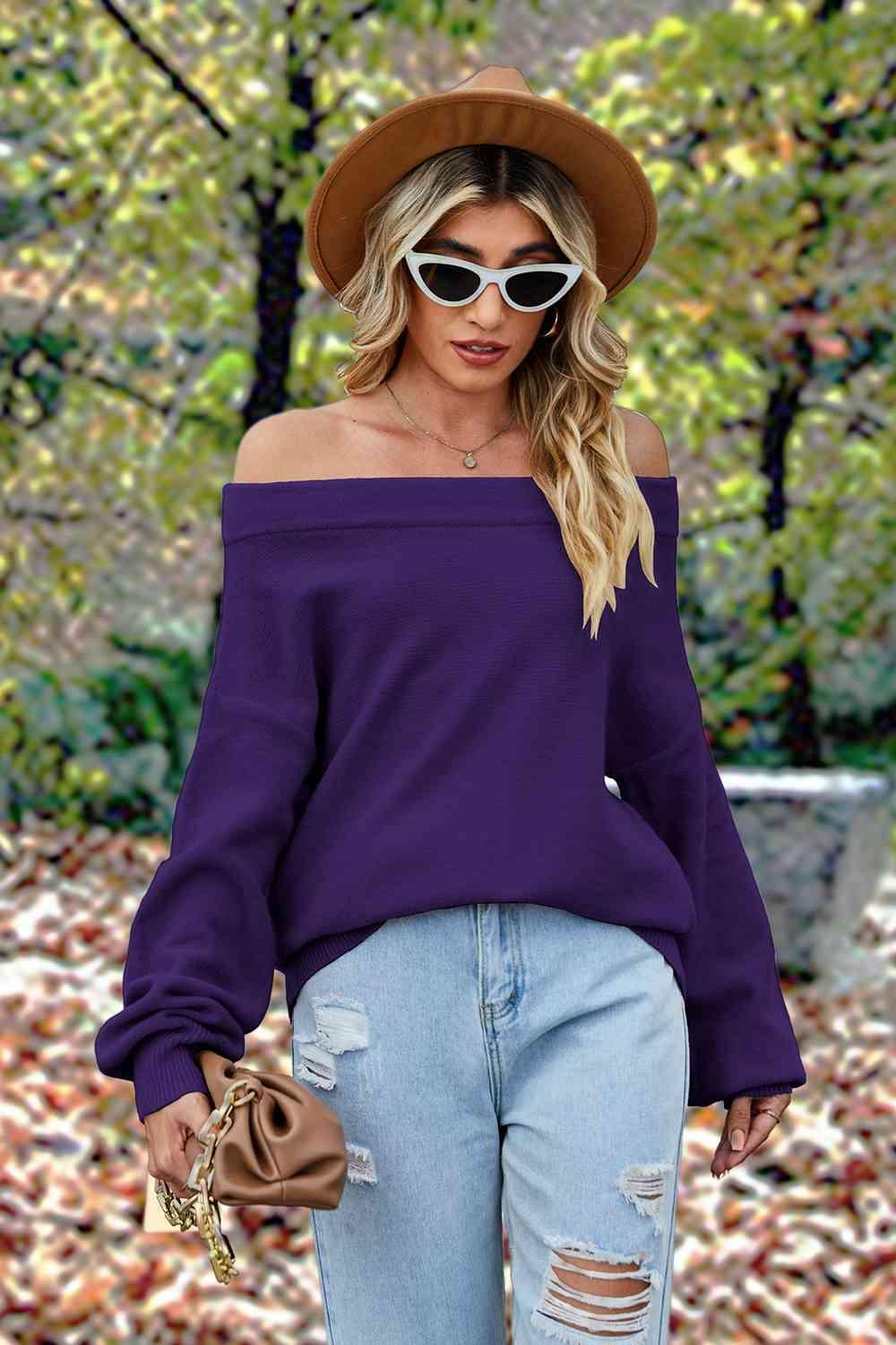 Cold Immunity Off Shoulder Sweater-MXSTUDIO.COM