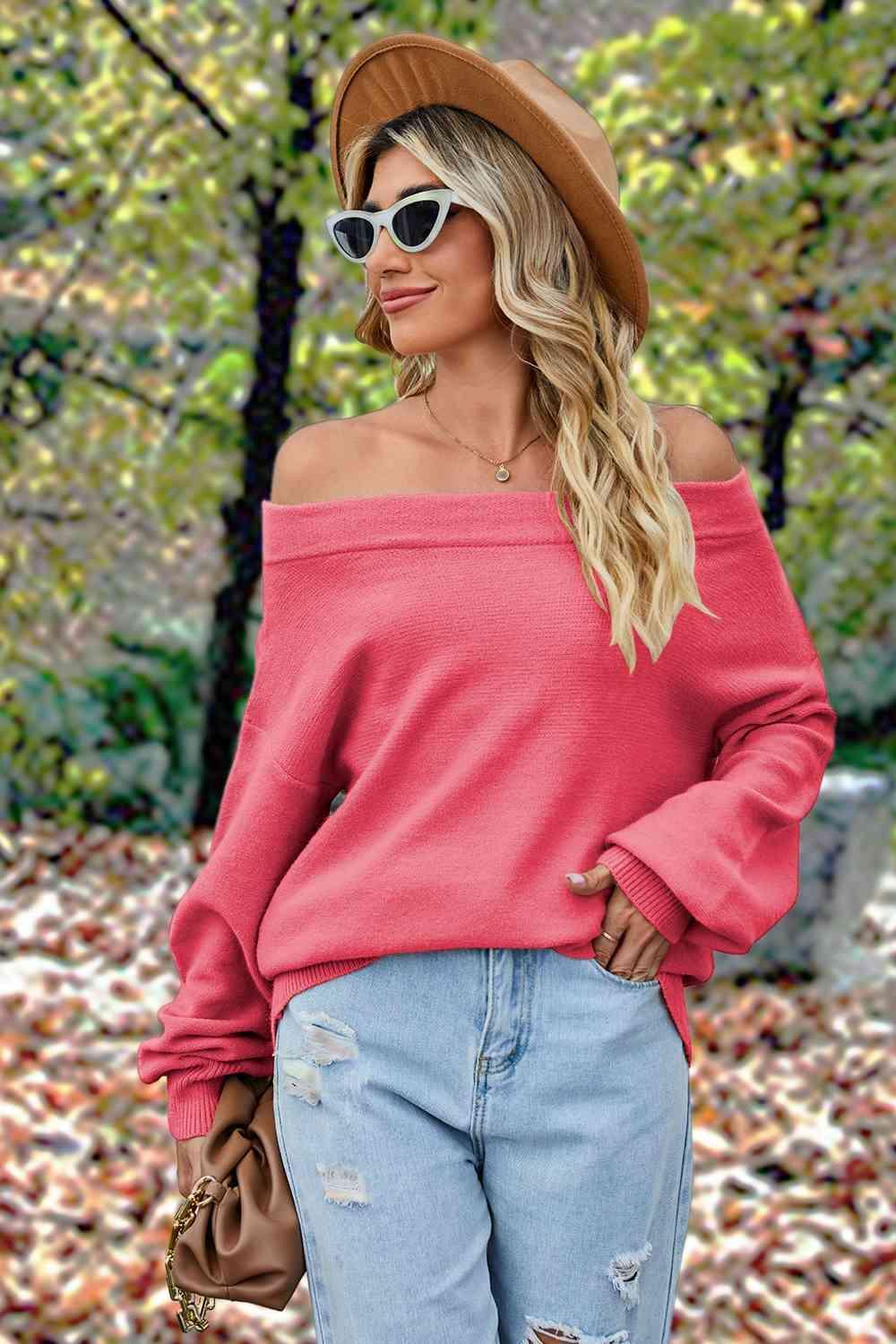 Cold Immunity Off Shoulder Sweater-MXSTUDIO.COM