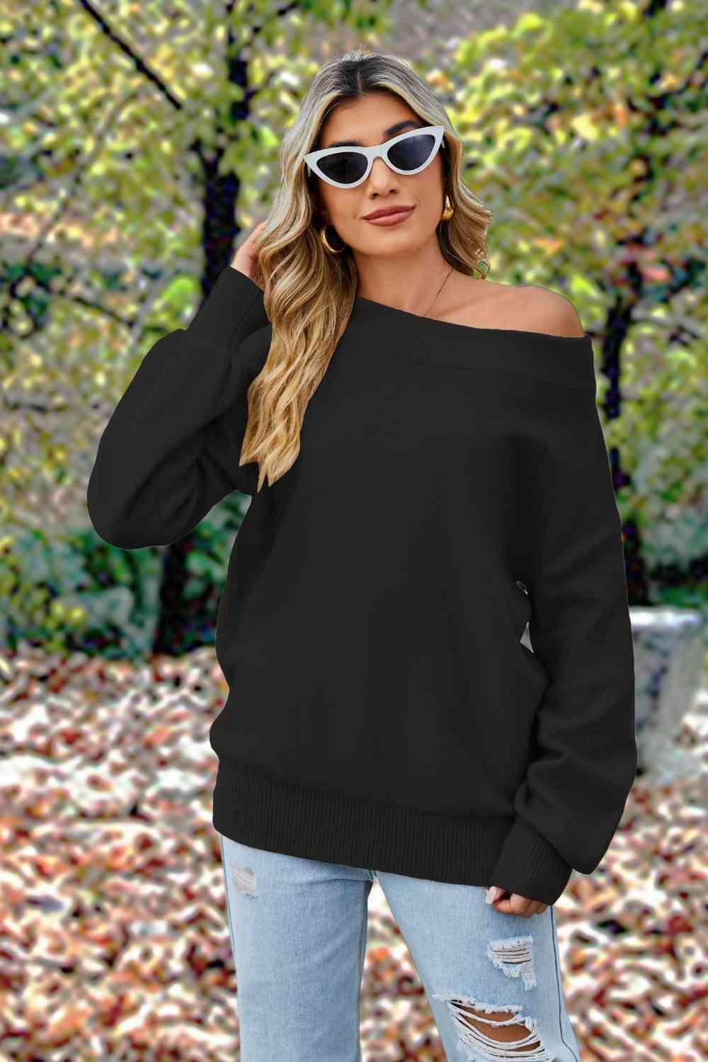 Cold Immunity Off Shoulder Sweater-MXSTUDIO.COM