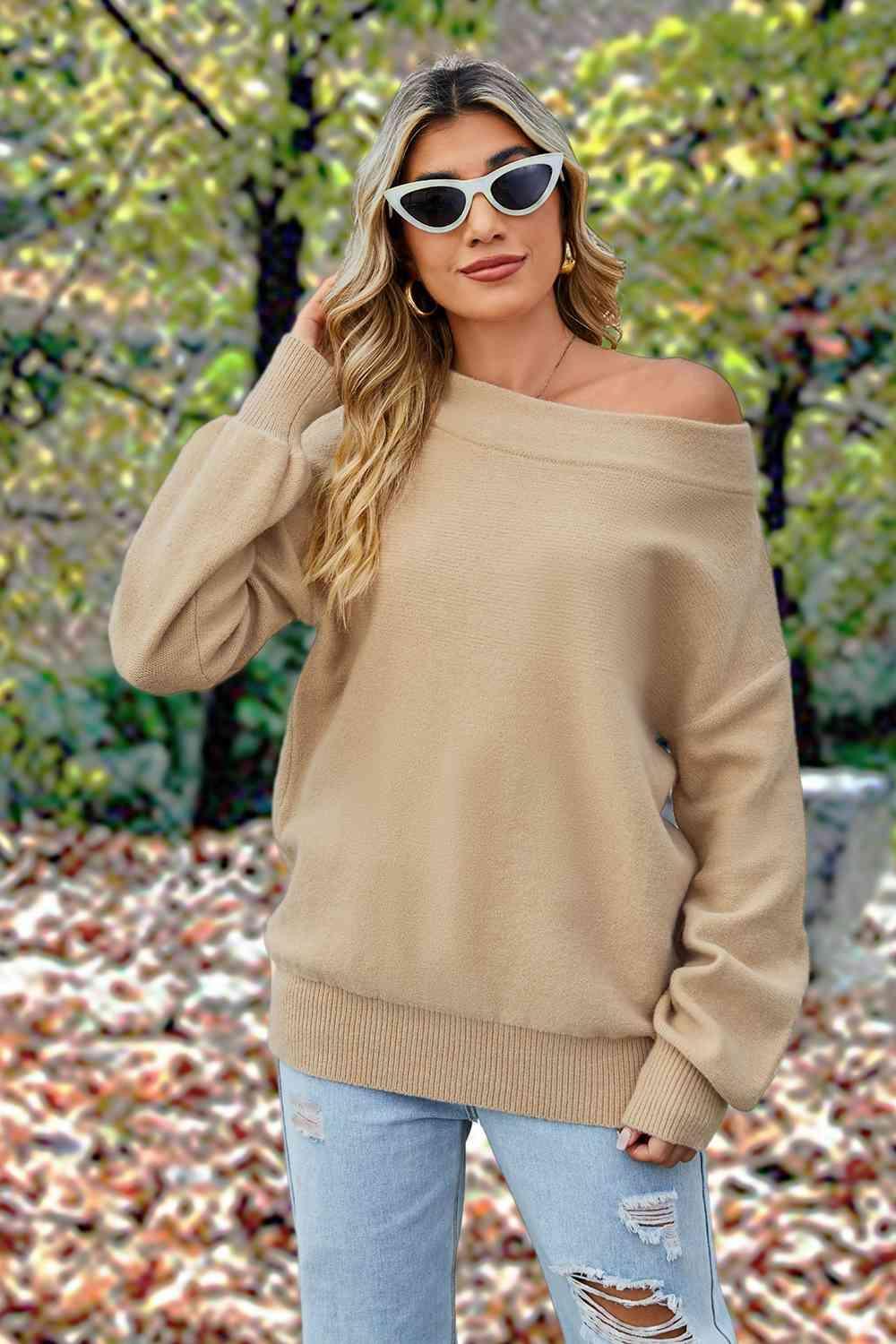 Cold Immunity Off Shoulder Sweater-MXSTUDIO.COM