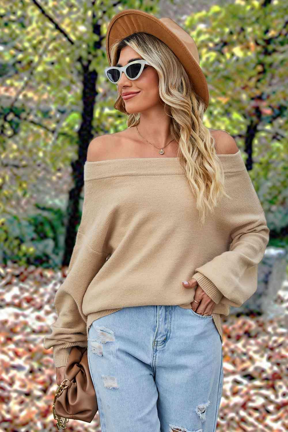 Cold Immunity Off Shoulder Sweater-MXSTUDIO.COM