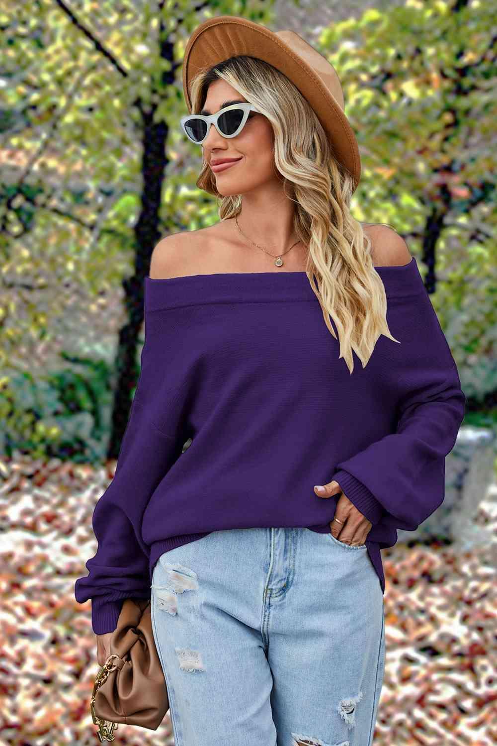 Cold Immunity Off Shoulder Sweater-MXSTUDIO.COM