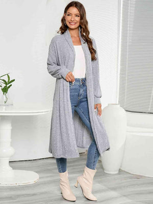 Cold Protection Open Front Duster Cardigan - MXSTUDIO.COM