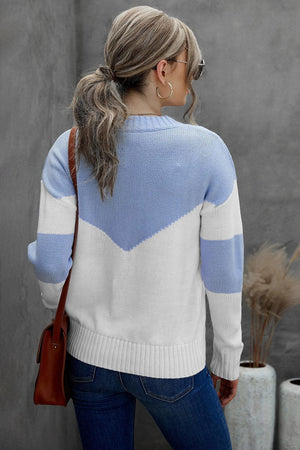 Cold Resistance Chevron V Neck Sweater - MXSTUDIO.COM