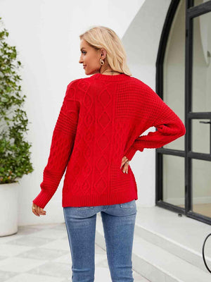 Cold Season Chic Crew Neck Knit Sweater - MXSTUDIO.COM