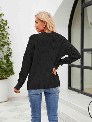 Cold Season Chic Crew Neck Knit Sweater - MXSTUDIO.COM