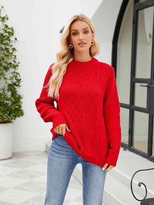 Cold Season Chic Crew Neck Knit Sweater - MXSTUDIO.COM