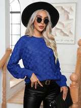 Cold Season Flair Long Sleeve Crew Neck Sweater - MXSTUDIO.COM