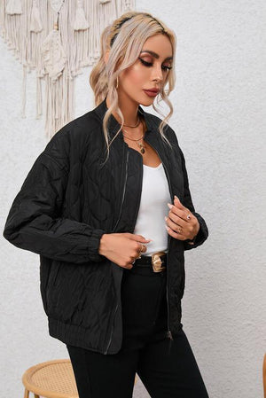 Cold Season Sleek Black Zip Jacket-MXSTUDIO.COM