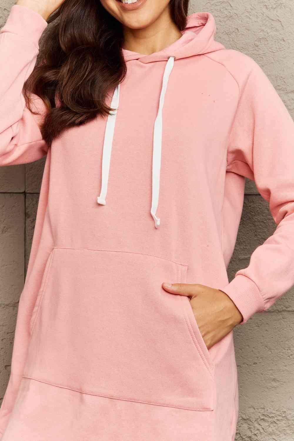 Cold Weather Chic Long Sleeve Hooded Mini Dress - MXSTUDIO.COM