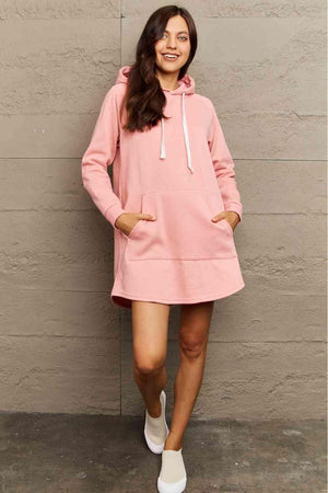 Cold Weather Chic Long Sleeve Hooded Mini Dress - MXSTUDIO.COM