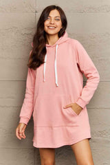 Cold Weather Chic Long Sleeve Hooded Mini Dress - MXSTUDIO.COM