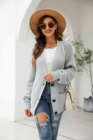 Cold Weather Chic Pocketed Button Front Cardigan - MXSTUDIO.COM