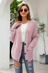 Cold Weather Chic Pocketed Button Front Cardigan - MXSTUDIO.COM