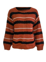 Cold Weather Must-Have Striped Crew Neck Sweater-MXSTUDIO.COM