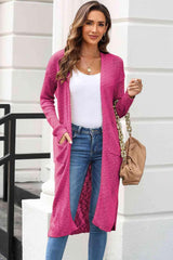 Cold Weather Protect Slit Front Duster Cardigan - MXSTUDIO.COM