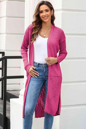Cold Weather Protect Slit Front Duster Cardigan - MXSTUDIO.COM