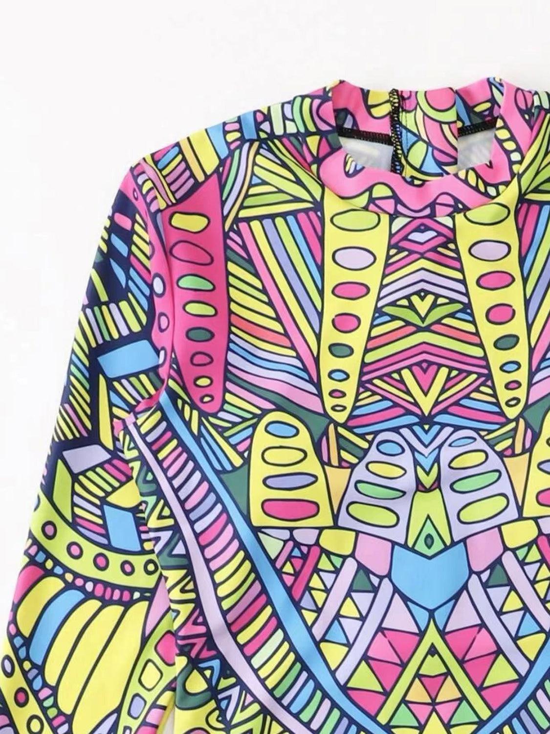 a shirt with a colorful pattern on it