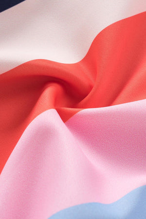 a close up of a red, white, and blue fabric