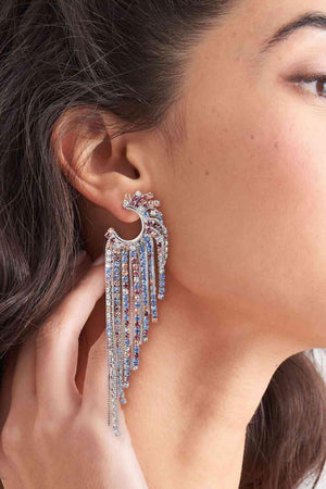 Comfortable Fringed Rhinestone Dangle Earrings-MXSTUDIO.COM