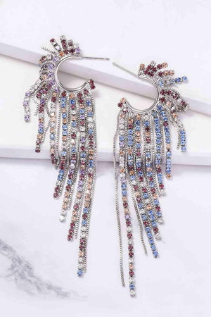 Comfortable Fringed Rhinestone Dangle Earrings-MXSTUDIO.COM