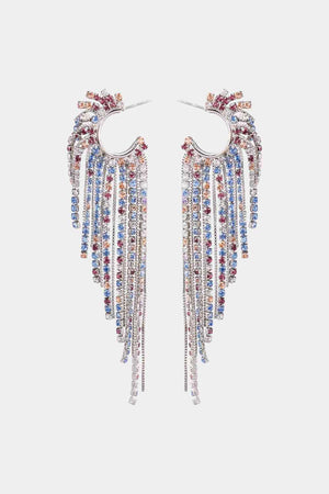 Comfortable Fringed Rhinestone Dangle Earrings-MXSTUDIO.COM