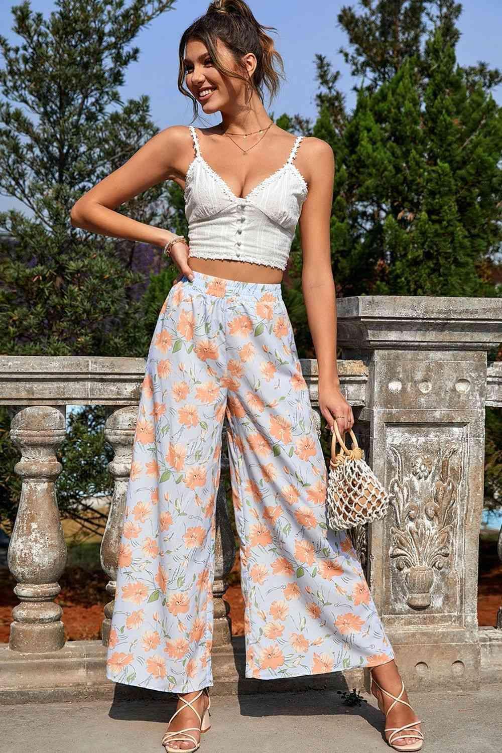 Comfortably Stylish Elastic Waist Wide Leg Pants - MXSTUDIO.COM