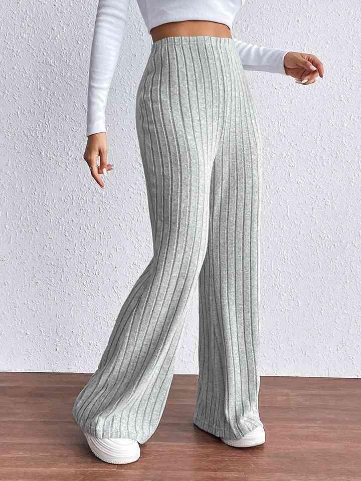 Comfy All Day High Waist Wide Leg Ribbed Pants - MXSTUDIO.COM