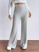 Comfy All Day High Waist Wide Leg Ribbed Pants - MXSTUDIO.COM